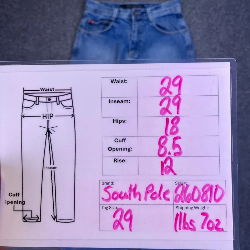 VTG Southpole Jeans Men 29x29 Red Tab 3180 Y2K Streetwear Baggy Relaxed Straight